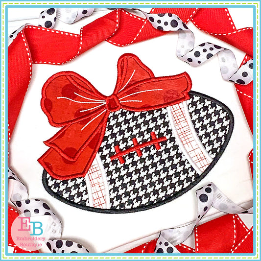 Football Big Bow Satin Applique, Applique