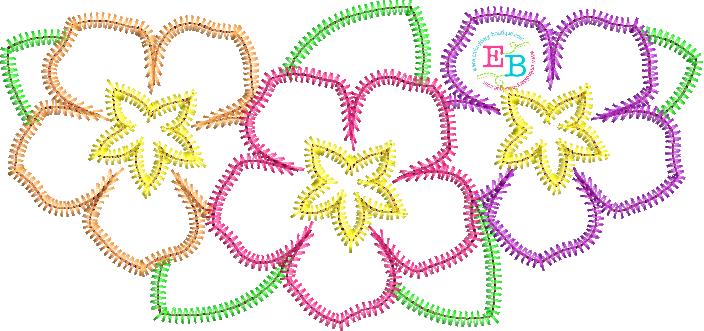 Hibiscus Swag Zigzag Applique, Applique