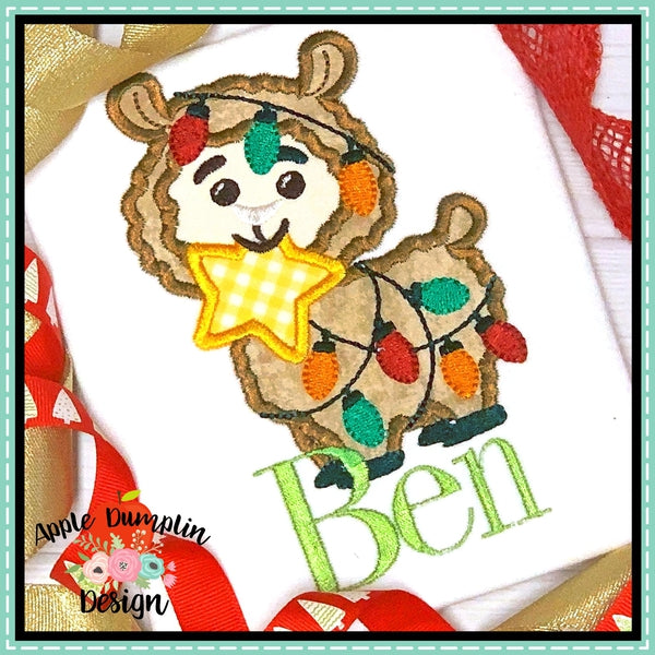 Llama with Star Applique Design, applique