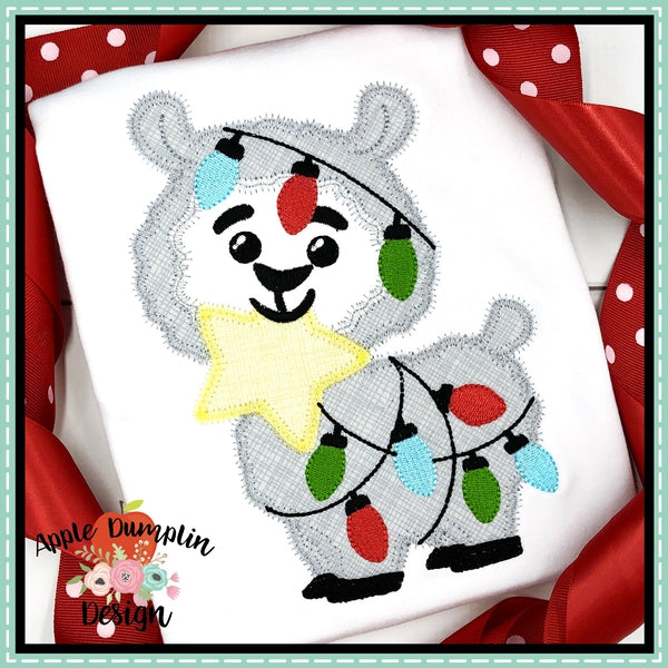 Llama with Star Zigzag Applique Design, applique