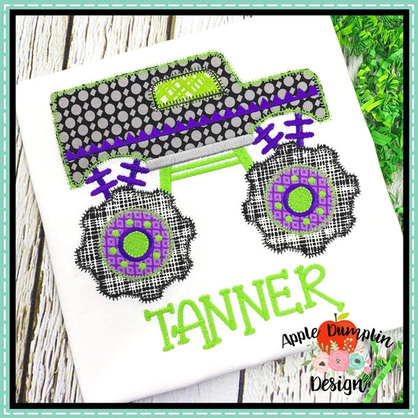 Monster Truck Zigzag Applique Design, applique