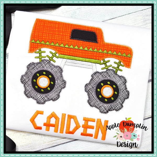 Monster Truck Zigzag Applique Design, applique