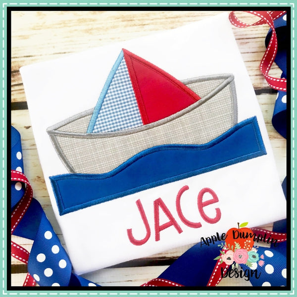 Paper Boat Applique Design, applique