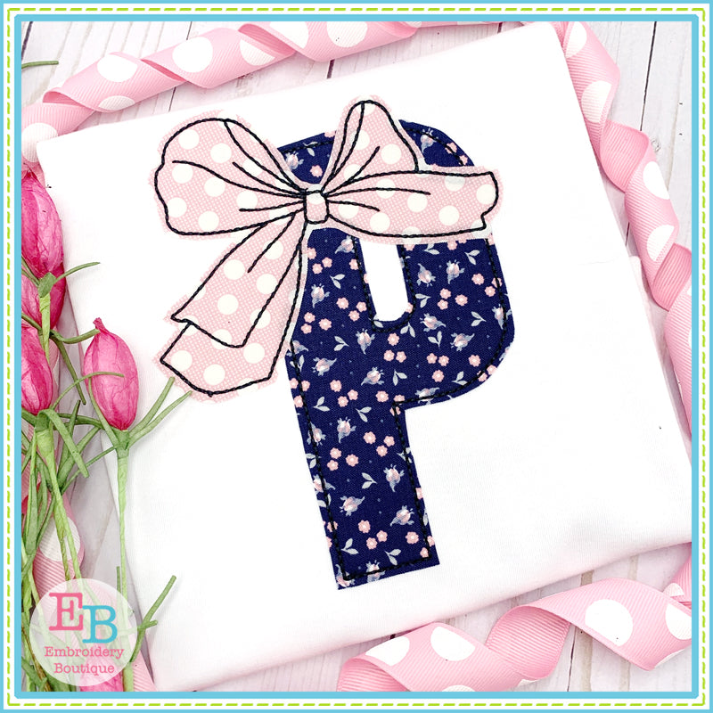 Big Bow Applique Font, Applique Alphabet