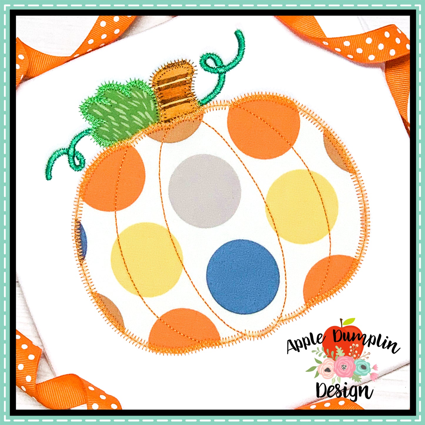 Pumpkin Zigzag Applique Design, Applique