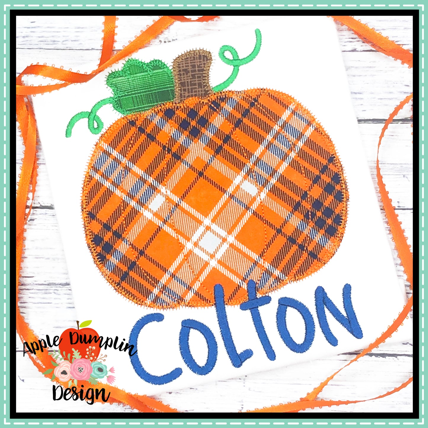 Pumpkin Zigzag Applique Design, Applique