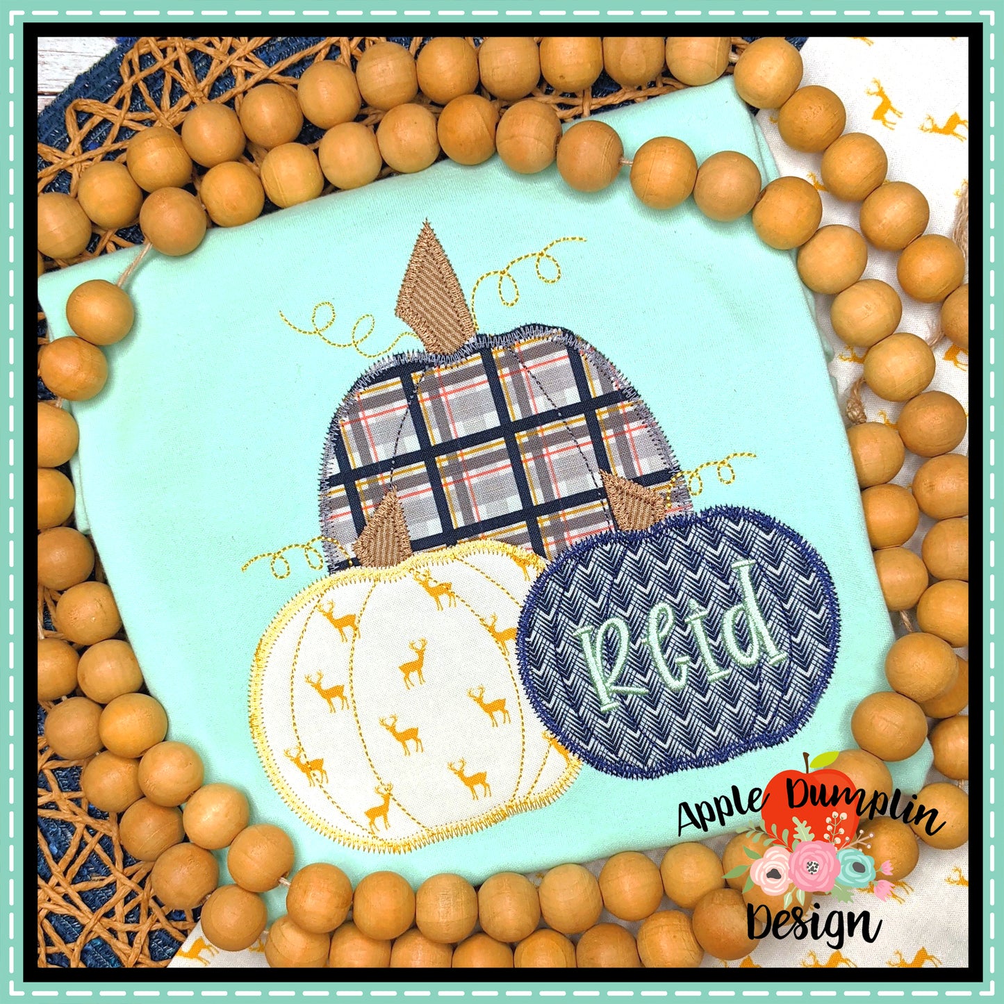 Pumpkins Zigzag Applique Design, Applique
