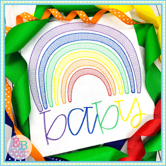Rainbow Baby Sketch Embroidery, Embroidery