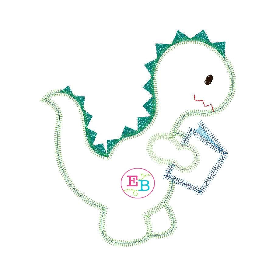 Reading Dinosaur Zigzag Applique, Applique