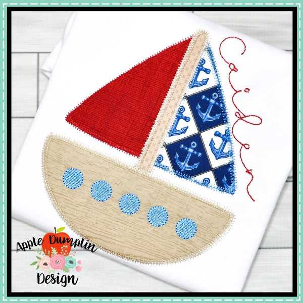 Sailboat Zigzag Applique Design, applique