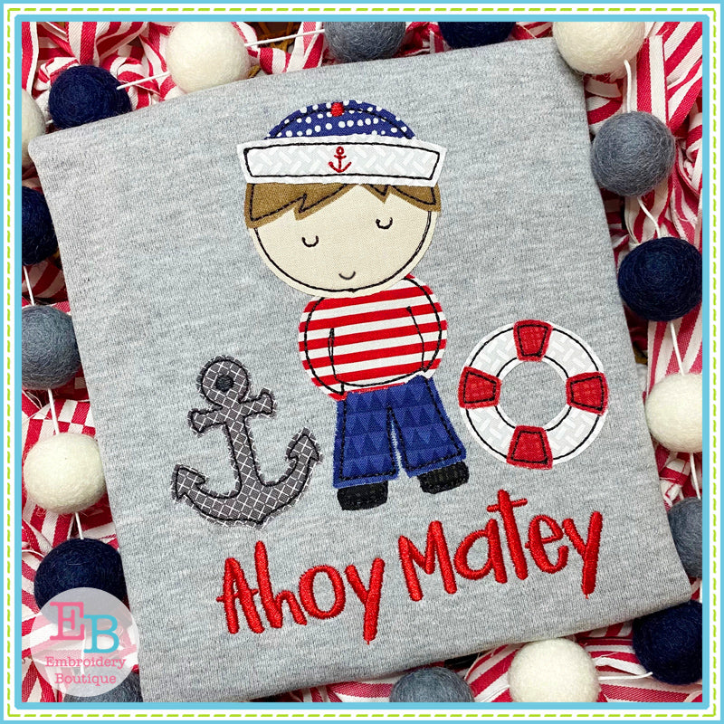 Sailor Scene Bean Stitch Applique, Applique