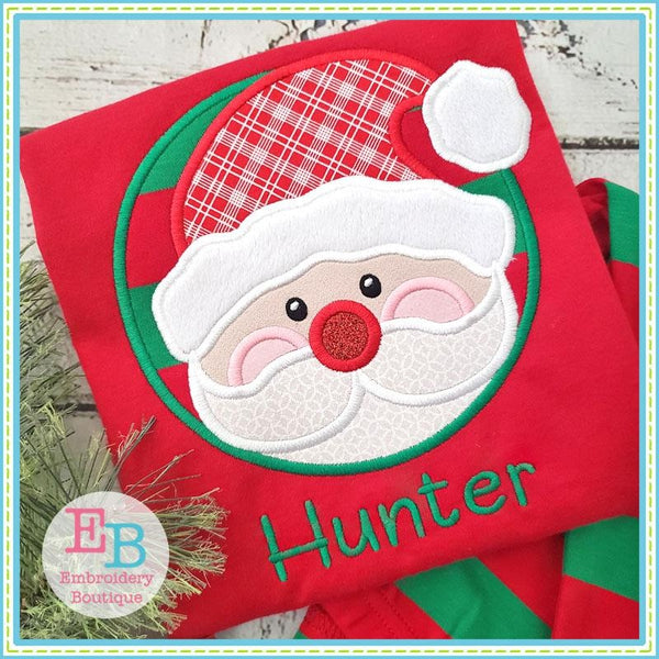 Santa Circle Satin Applique, Applique