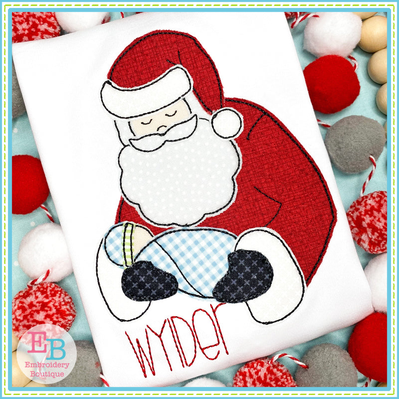 Santa and Baby Bean Stitch Applique, Applique