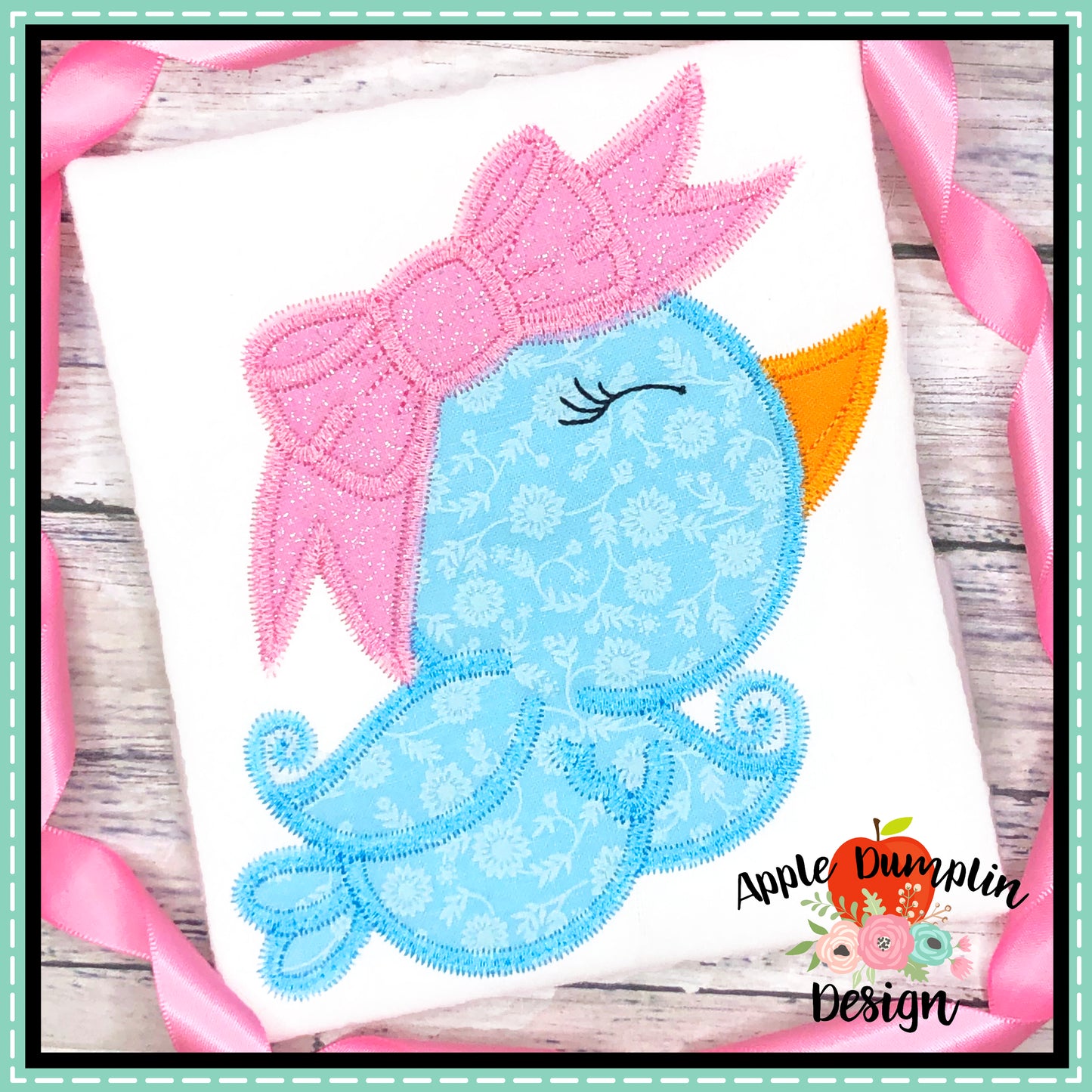 Spring Bird Zigzag Applique Design, applique