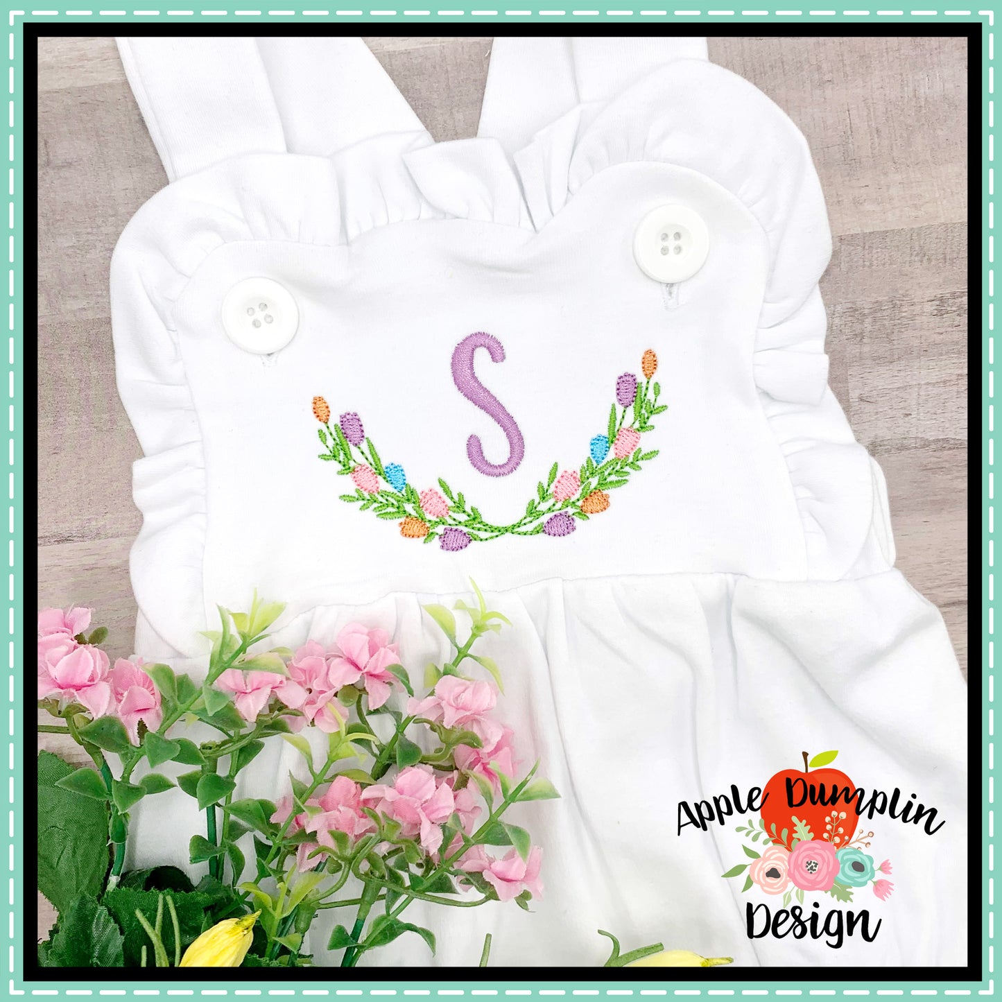 Spring Floral Laurel Embroidery Design, Embroidery