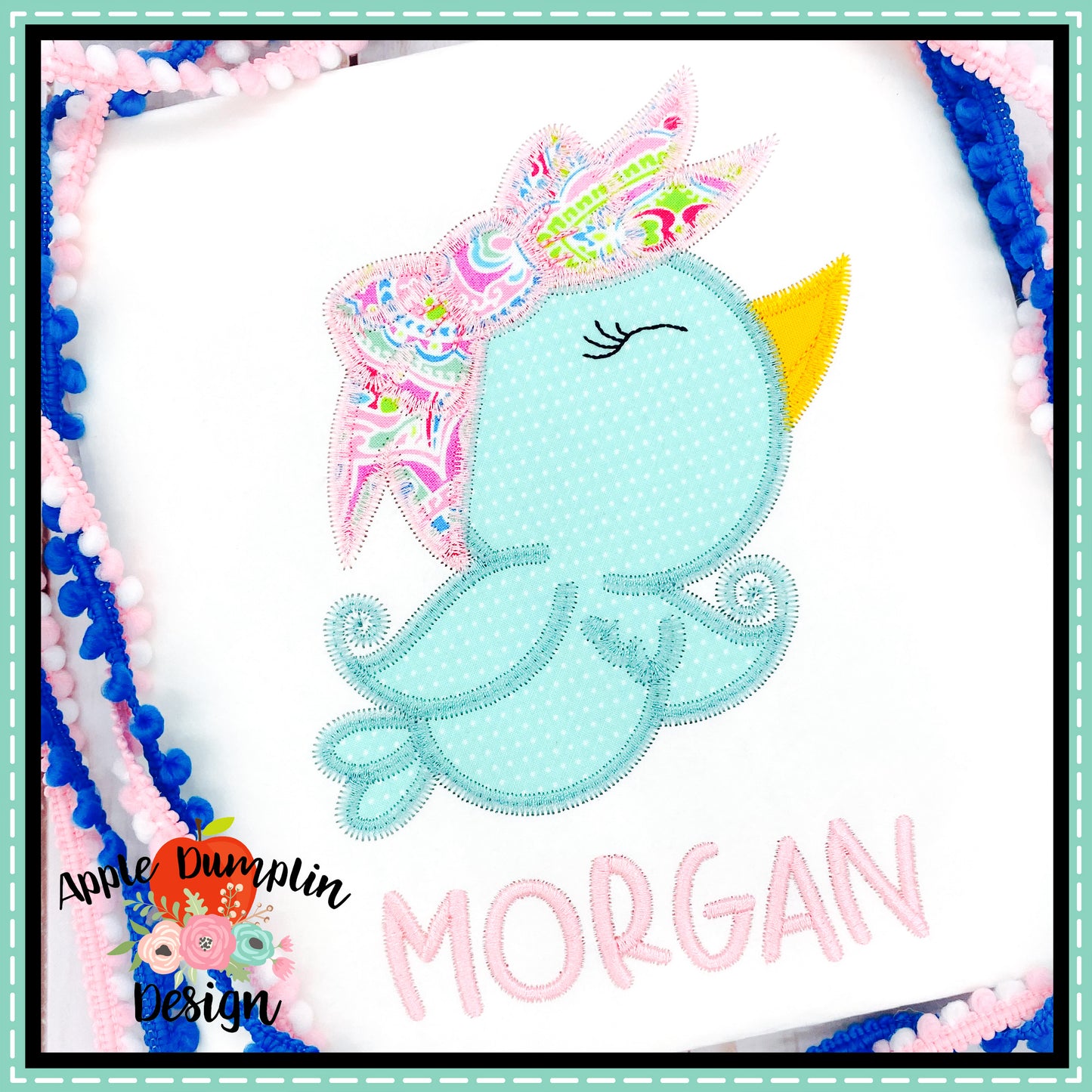 Spring Bird Zigzag Applique Design, applique