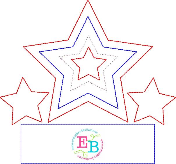 Star Trio Bean Applique, Applique