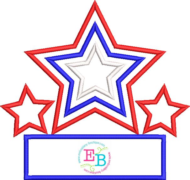 Star Trio Satin Applique, Applique