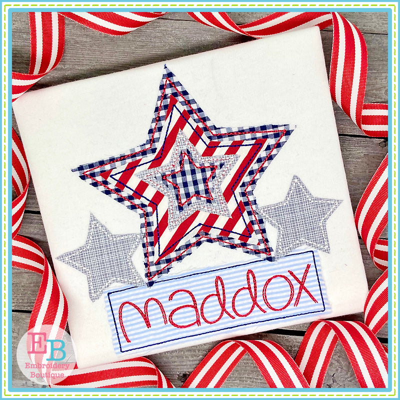 Star Trio Bean Applique, Applique