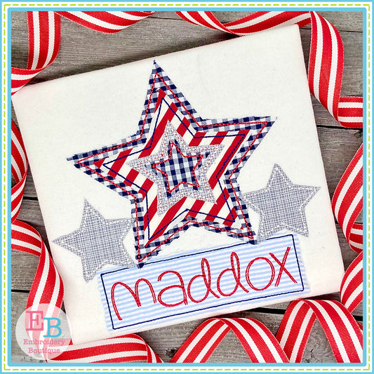 Star Trio Bean Applique, Applique