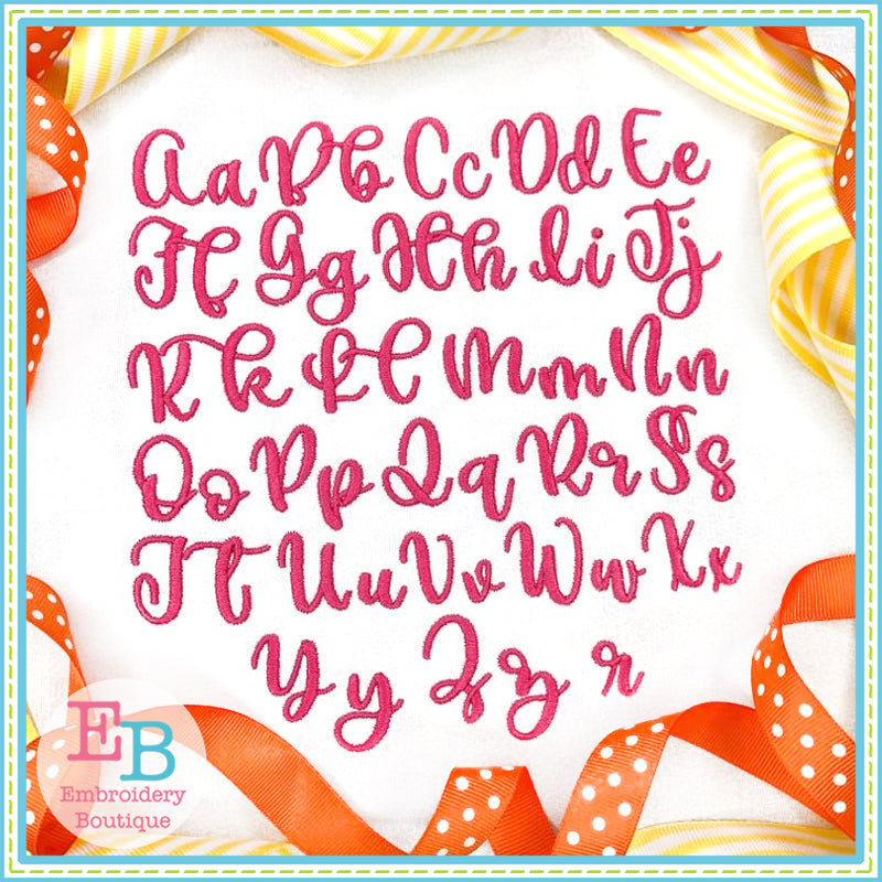 Sushanna Satin Embroidery Font, Embroidery Font