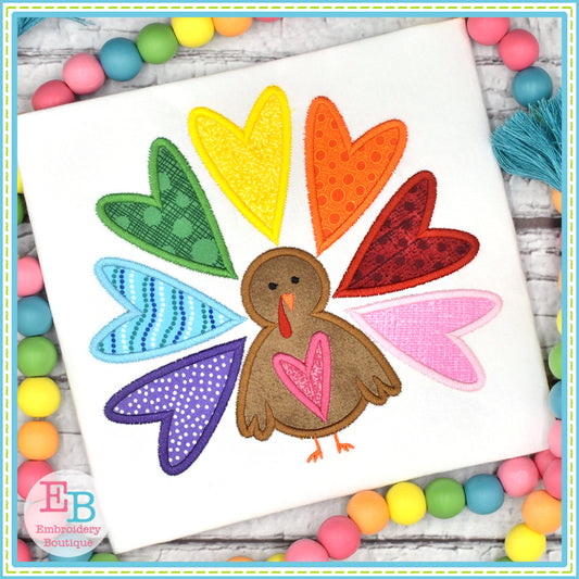 Turkey Heart Satin Applique, Applique