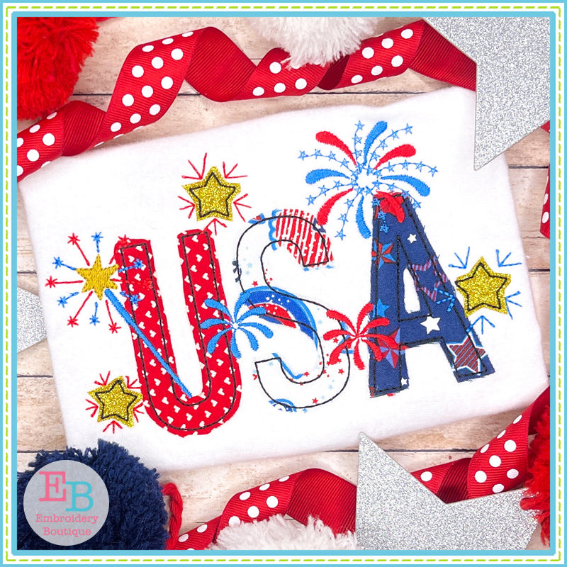 USA Fireworks Applique, Applique