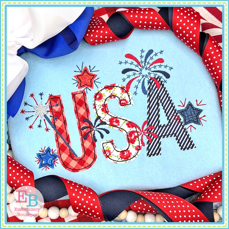 USA Fireworks Applique, Applique