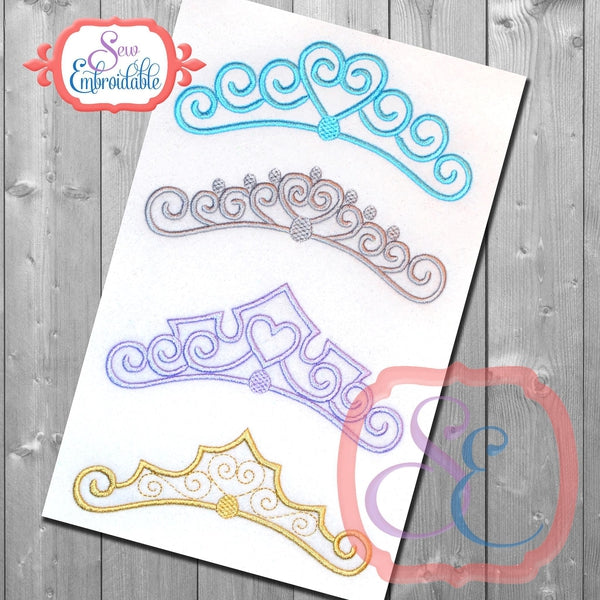 Princess Tiaras Set 1, Embroidery