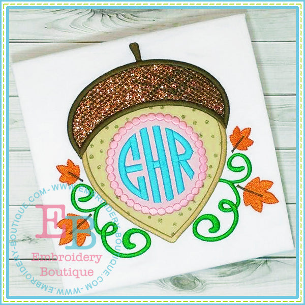 Monogrammed Acorn Applique, Applique