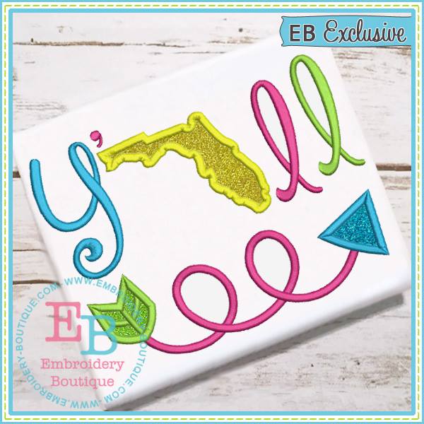 Y'all Florida Applique, Applique