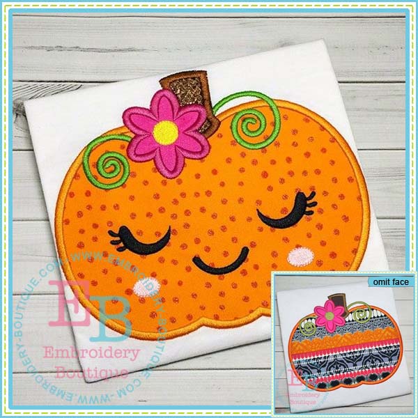 Sleepy Pumpkin Applique, Applique