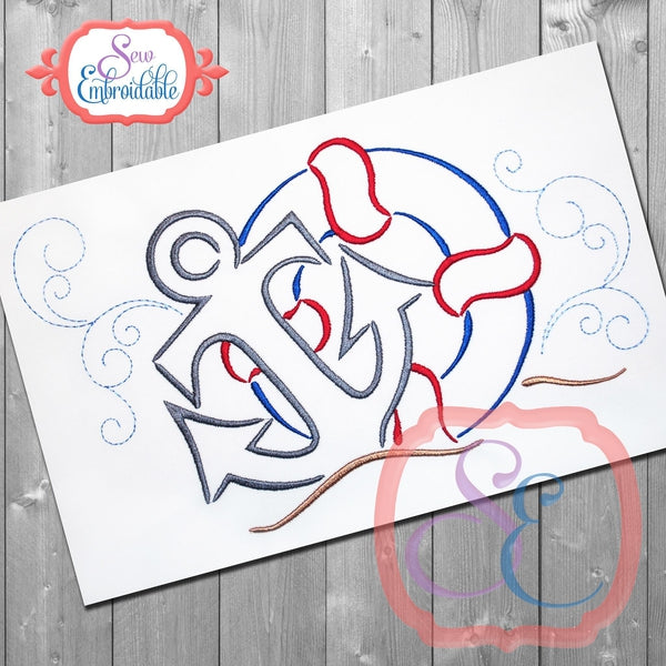 Anchors Away Embroidery Design, Embroidery
