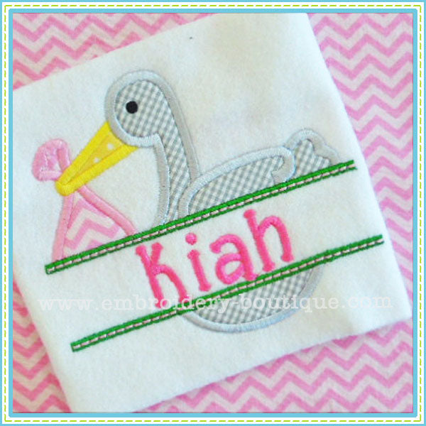 Split Stork Applique, Applique