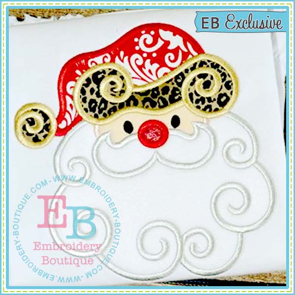 Swirly Santa Applique, Applique