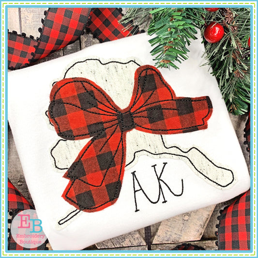 Big Bow Alaska Bean Stitch Applique, Applique