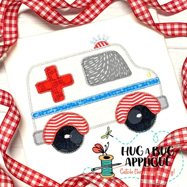 Ambulance Zig Zag Stitch Applique Design, Applique