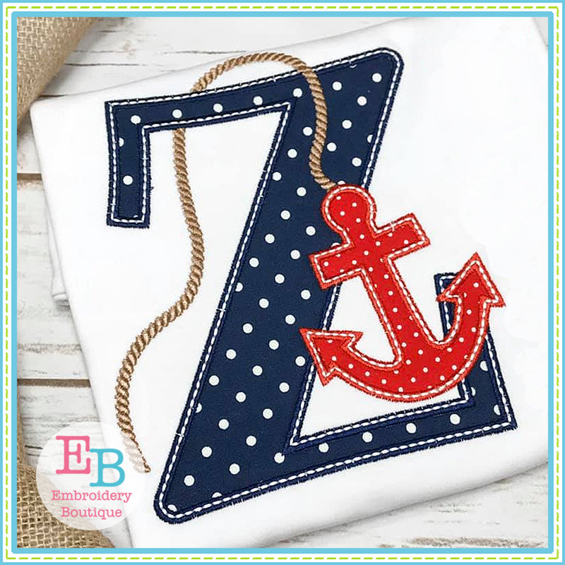 Nautical Anchor Alphabet, Applique Alphabet