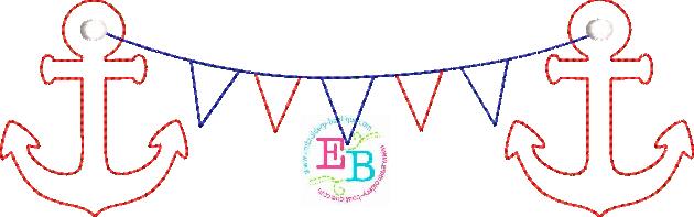 Anchor Bunting Bean Stitch Applique, Applique