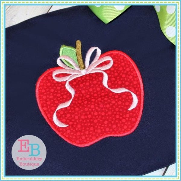 Apple Bow 2 Applique, Applique