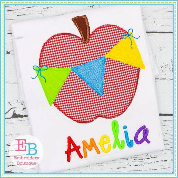 Apple Bunting Applique, Applique