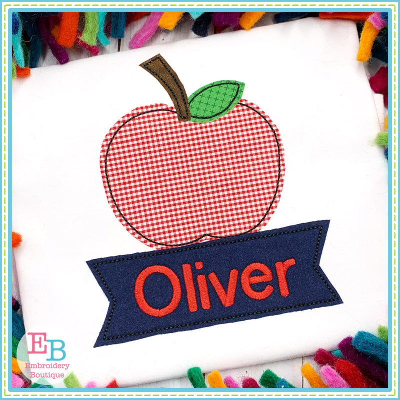 Banner Under Apple Applique, Applique