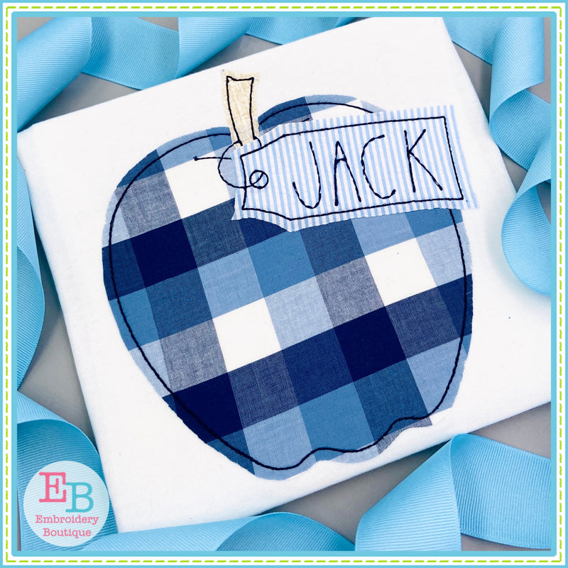 Apple Tag Bean Applique, Applique