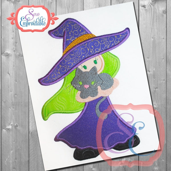 Windy Witch Applique, Applique