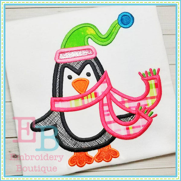 Penguin Scarf Applique, Applique