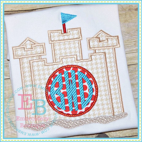 Monogram Sand Castle Applique, Applique