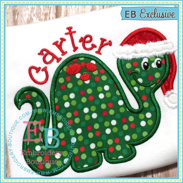 Christmas Dino Applique, Applique