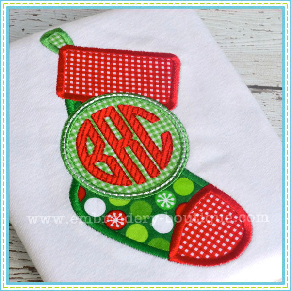 Monogram Stocking Applique, Applique