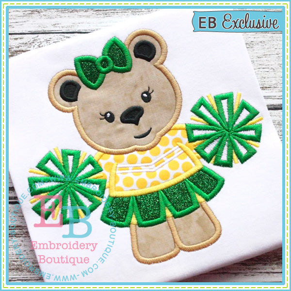 Girl Bear Mascot Applique, Applique