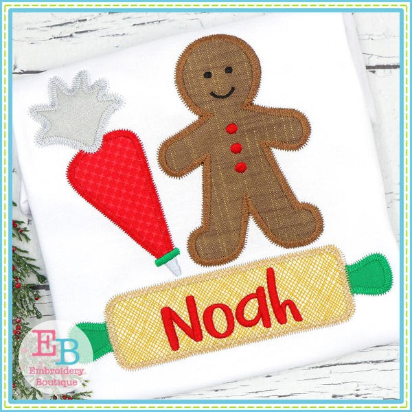 Baking Cookies Trio Zigzag Applique, Applique